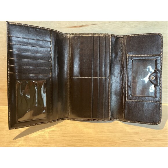 Kenneth Cole Reaction Dark Brown Wallet Snap Credit Card Purse Handbag Clutch - Picture 4 of 7